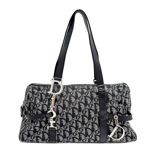 Boston/Bowling Black Trotter Oblique Canvas Shoulder Bag