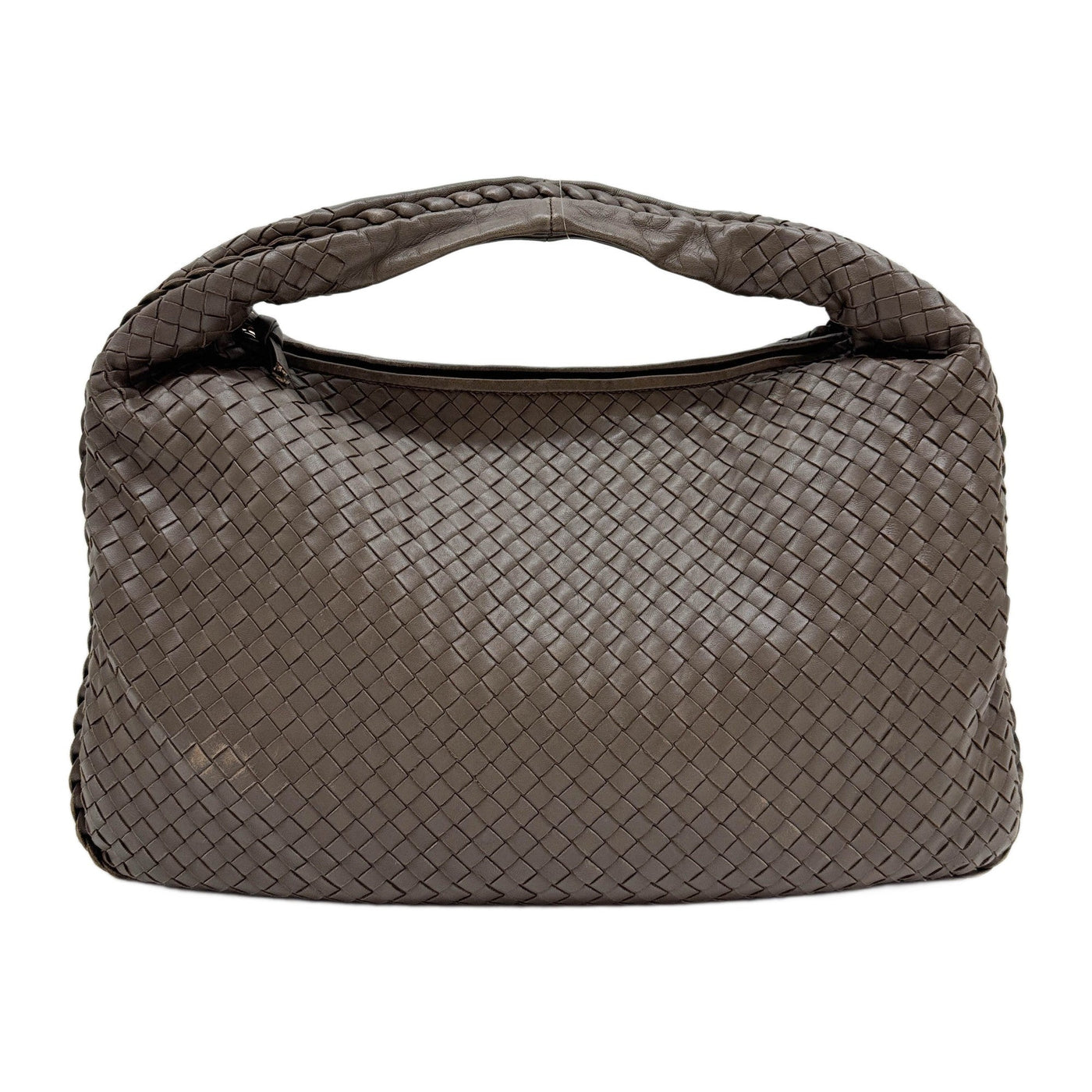 Intrecciato Brown Leather Shoulder Bag