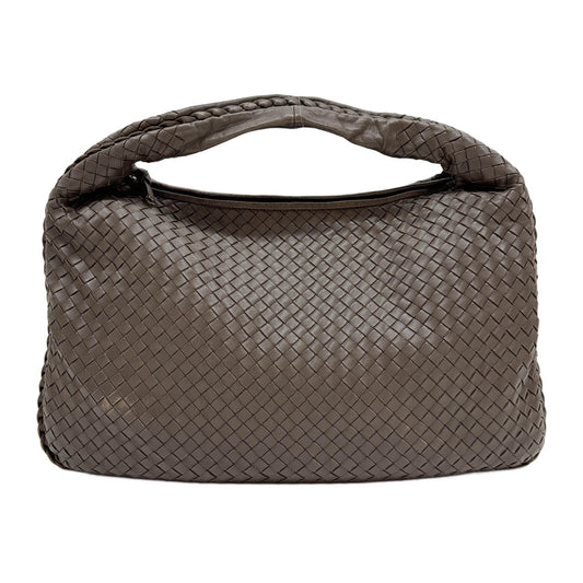 Intrecciato Brown Leather Shoulder Bag