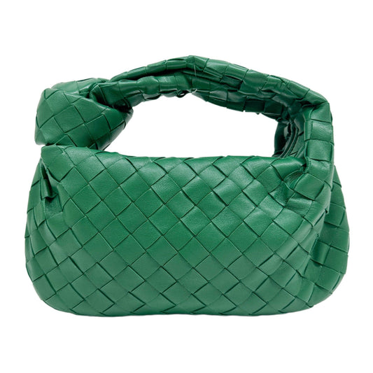 Mini Jodie Intrecciato Dark Green Leather Hand Bag
