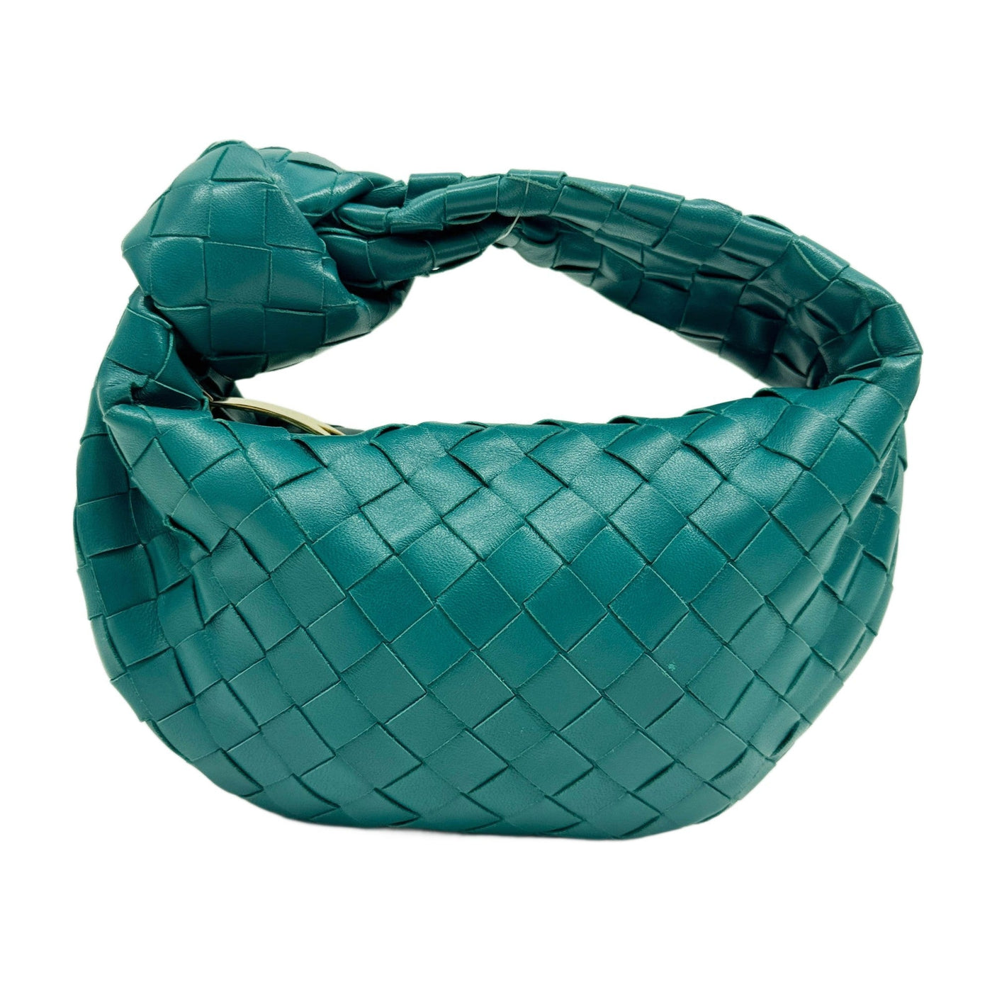 Mini Jodie Intrecciato Teal Leather Hand Bag