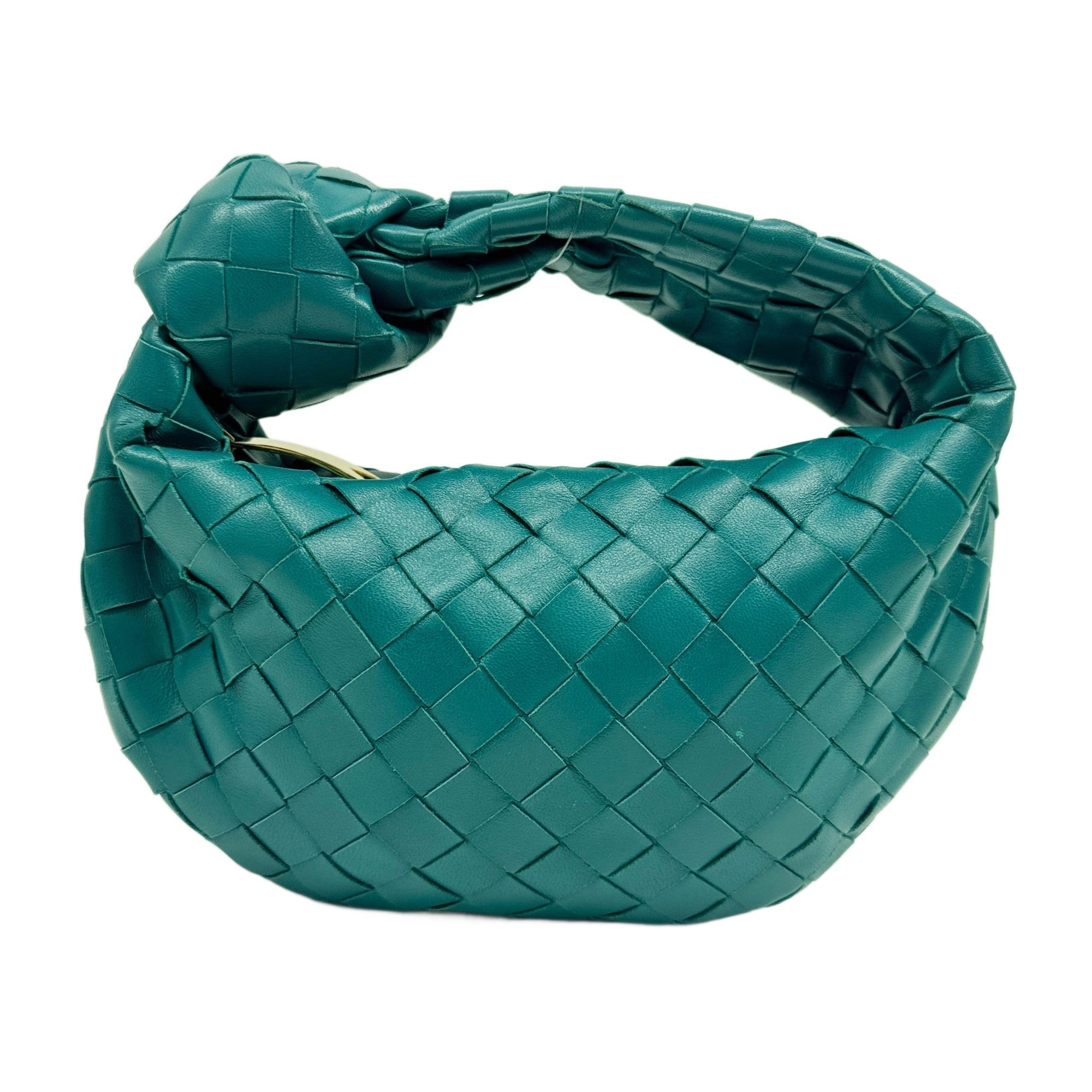 Mini Jodie Intrecciato Teal Leather Hand Bag