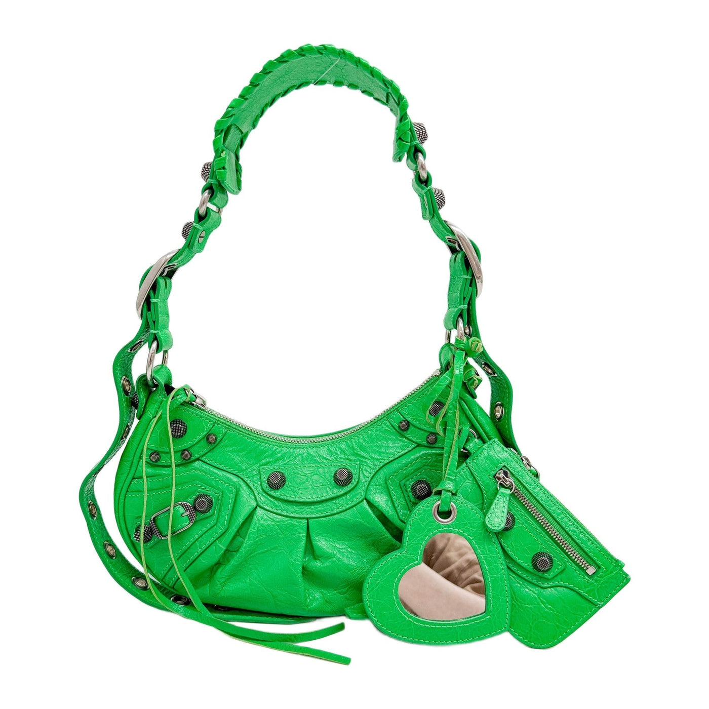 XS Le Cagole Green Leather Shoulder Bag
