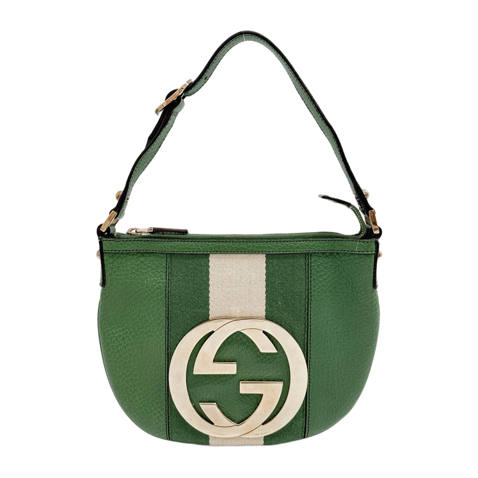 Blondie Green Leather Shoulder Bag