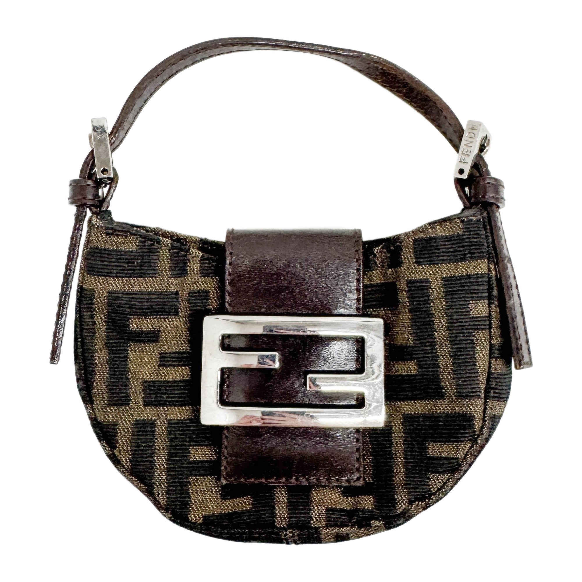 Mini Croissant Brown Zucca Canvas Hand Bag