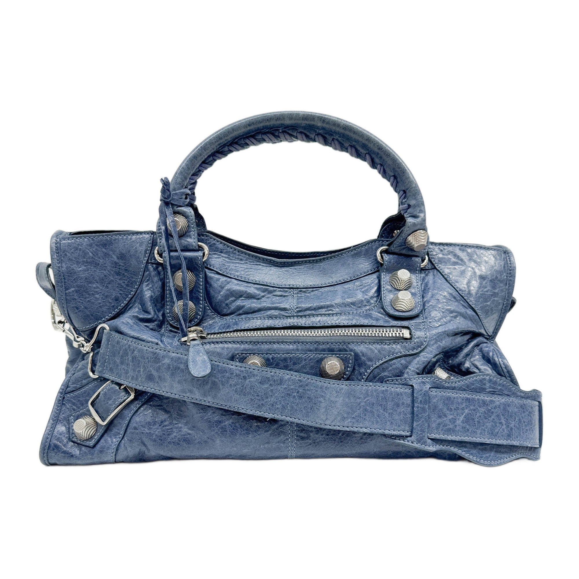 Part Time Blue Leather Two Way Bag