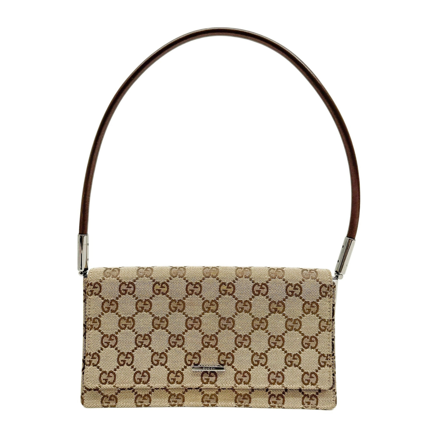 Vintage Pochette Flap Brown GG Canvas Shoulder Bag