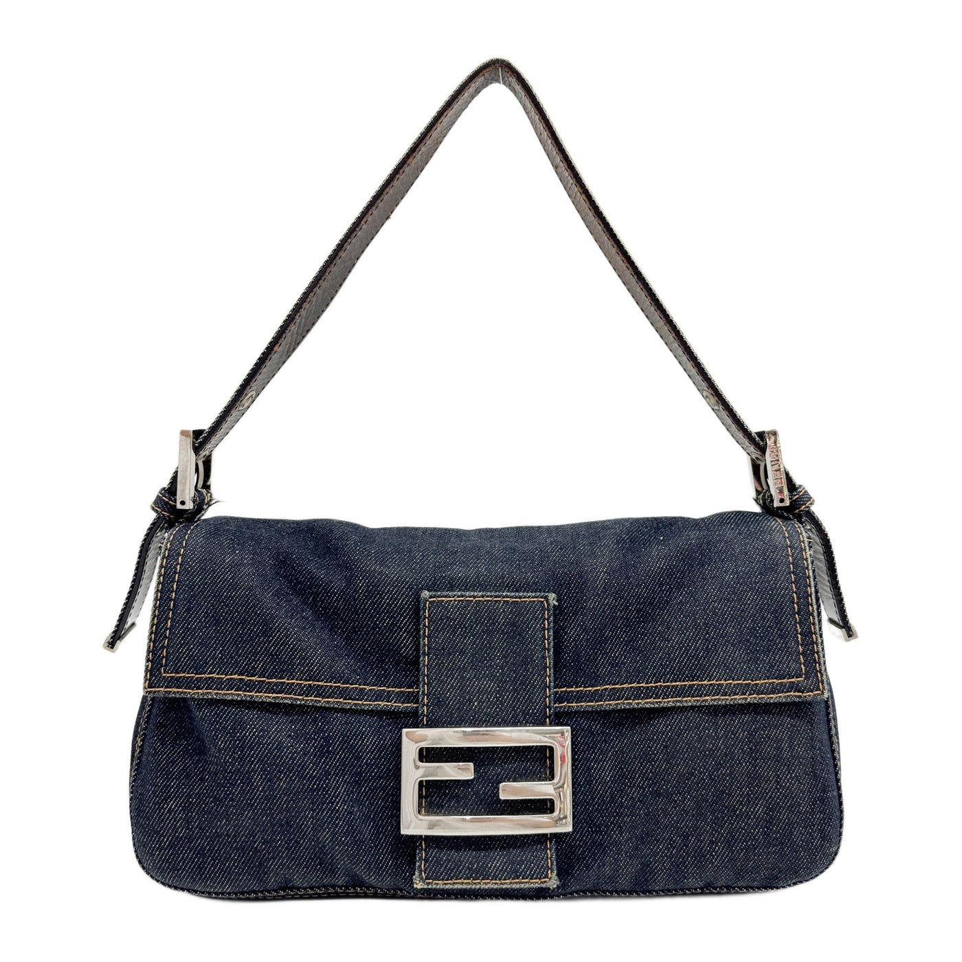 Baguette Blue Denim Shoulder Bag