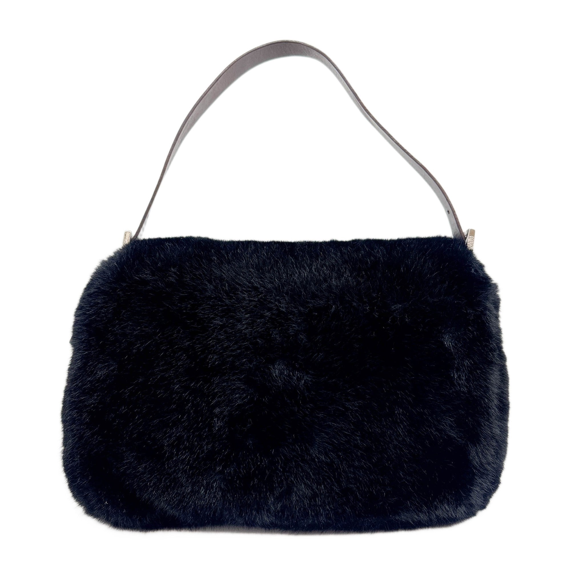 FENDI Mamma Baguette Black Fur Shoulder Bag – HIVE PRELOVED