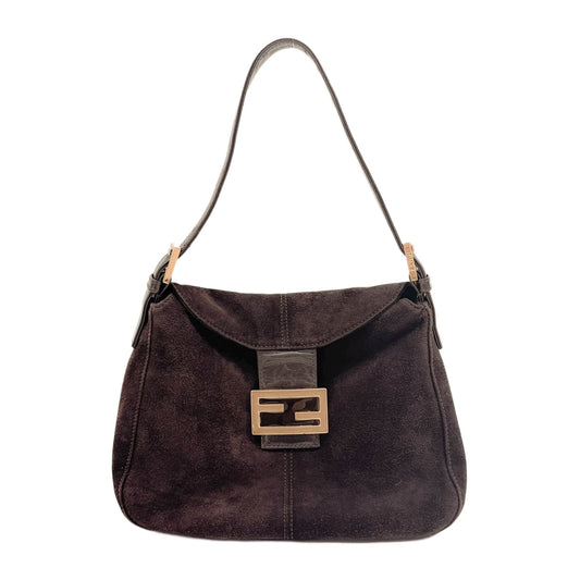 Brown Suede Shoulder Bag
