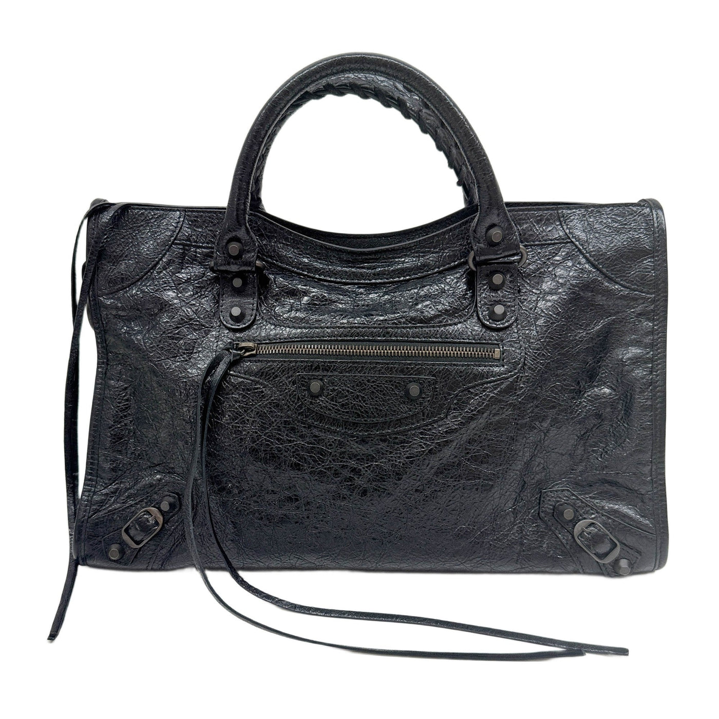 The City Black Leather Two Way Bag
