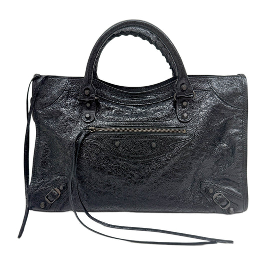 The City Black Leather Two Way Bag