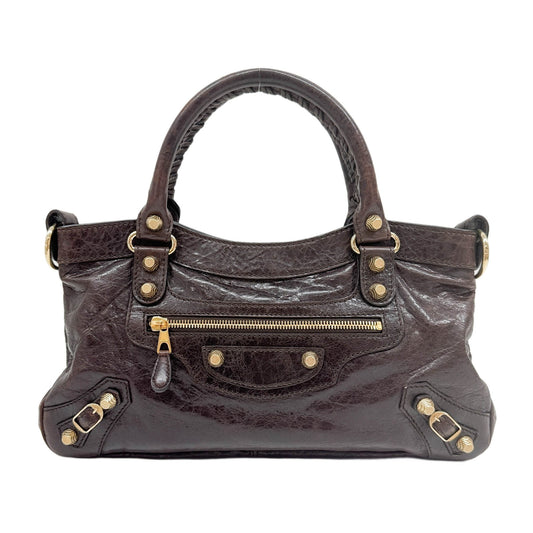 The First Dark Brown Leather Two Way Bag