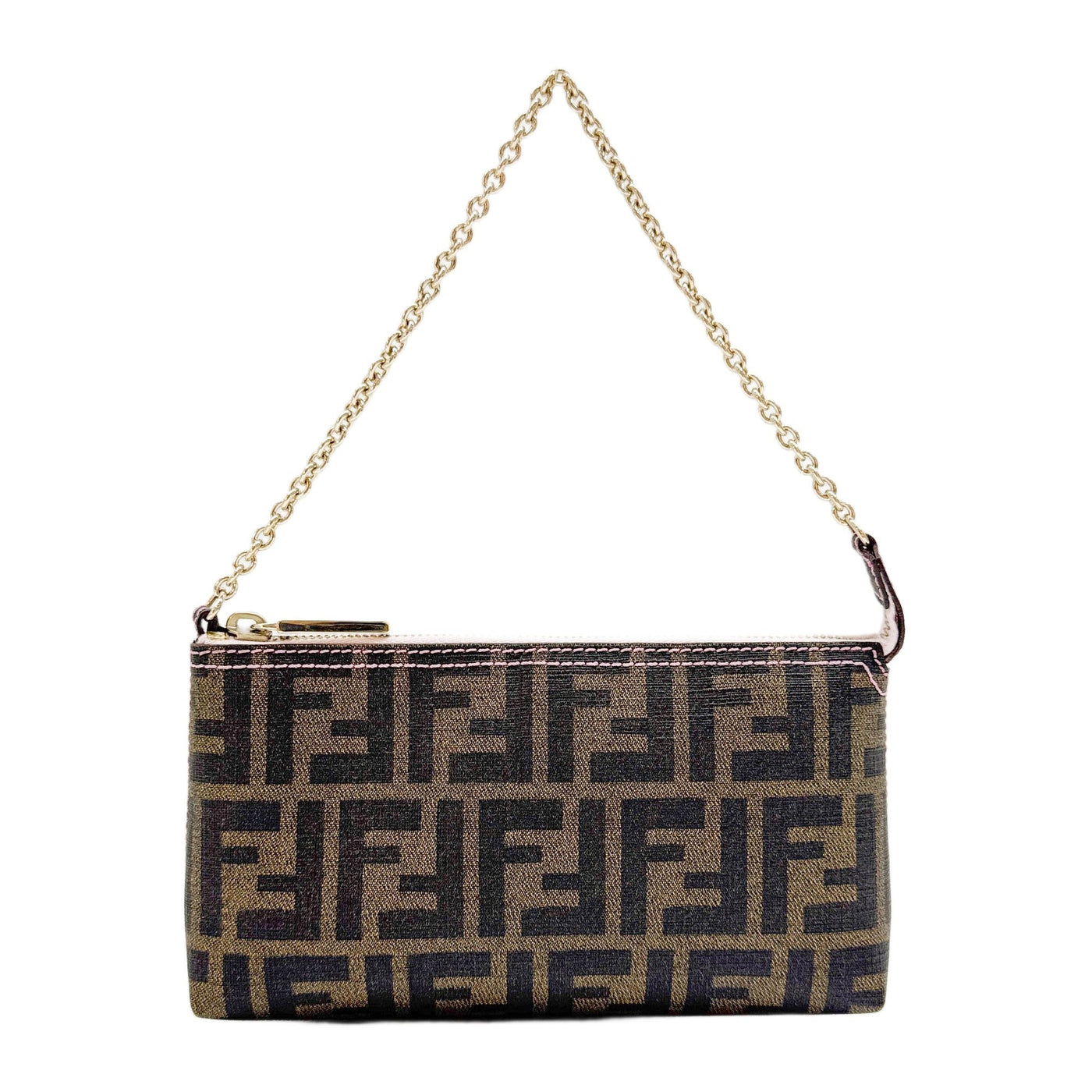 Brown Zucca Canvas Chain Shoulder Bag