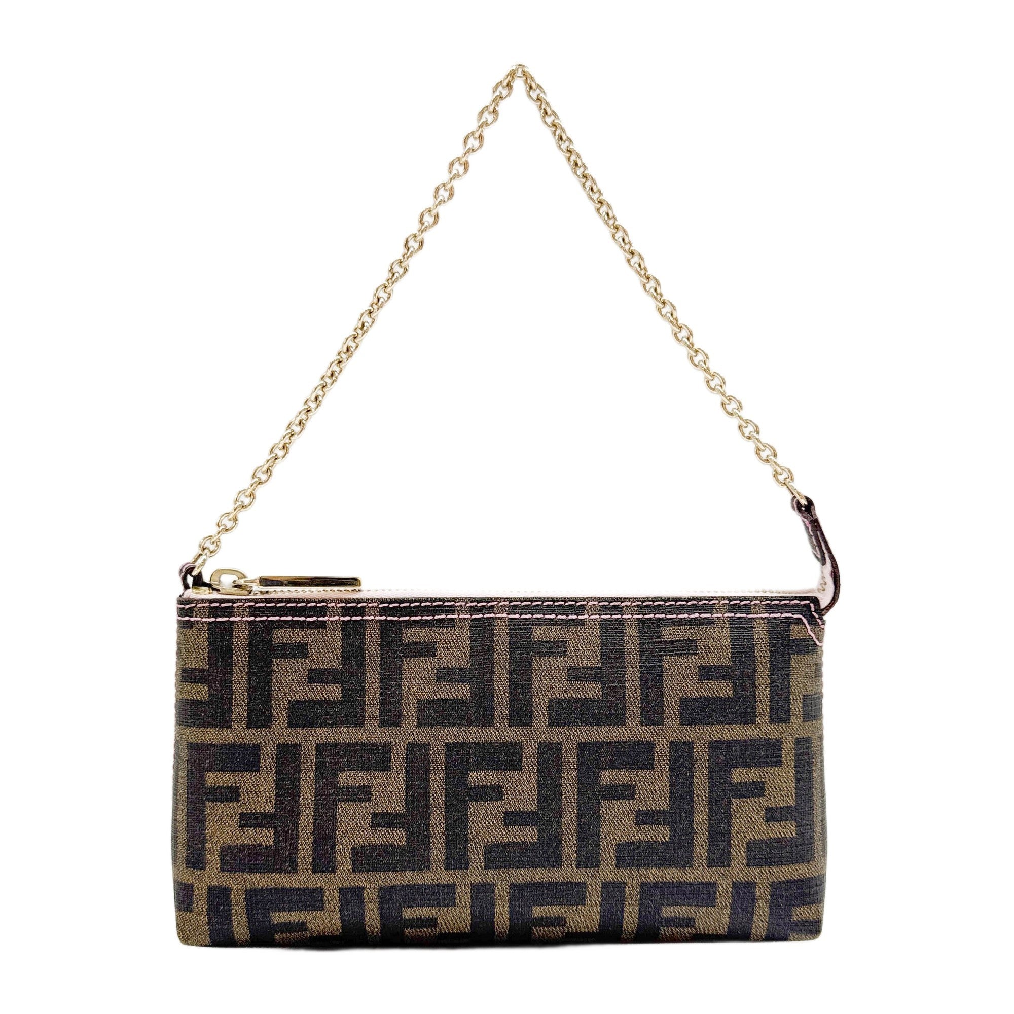 Brown Zucca Canvas Chain Shoulder Bag