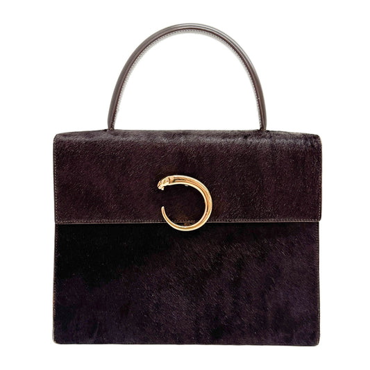 Panthere Brown Pony Hair Handle Bag