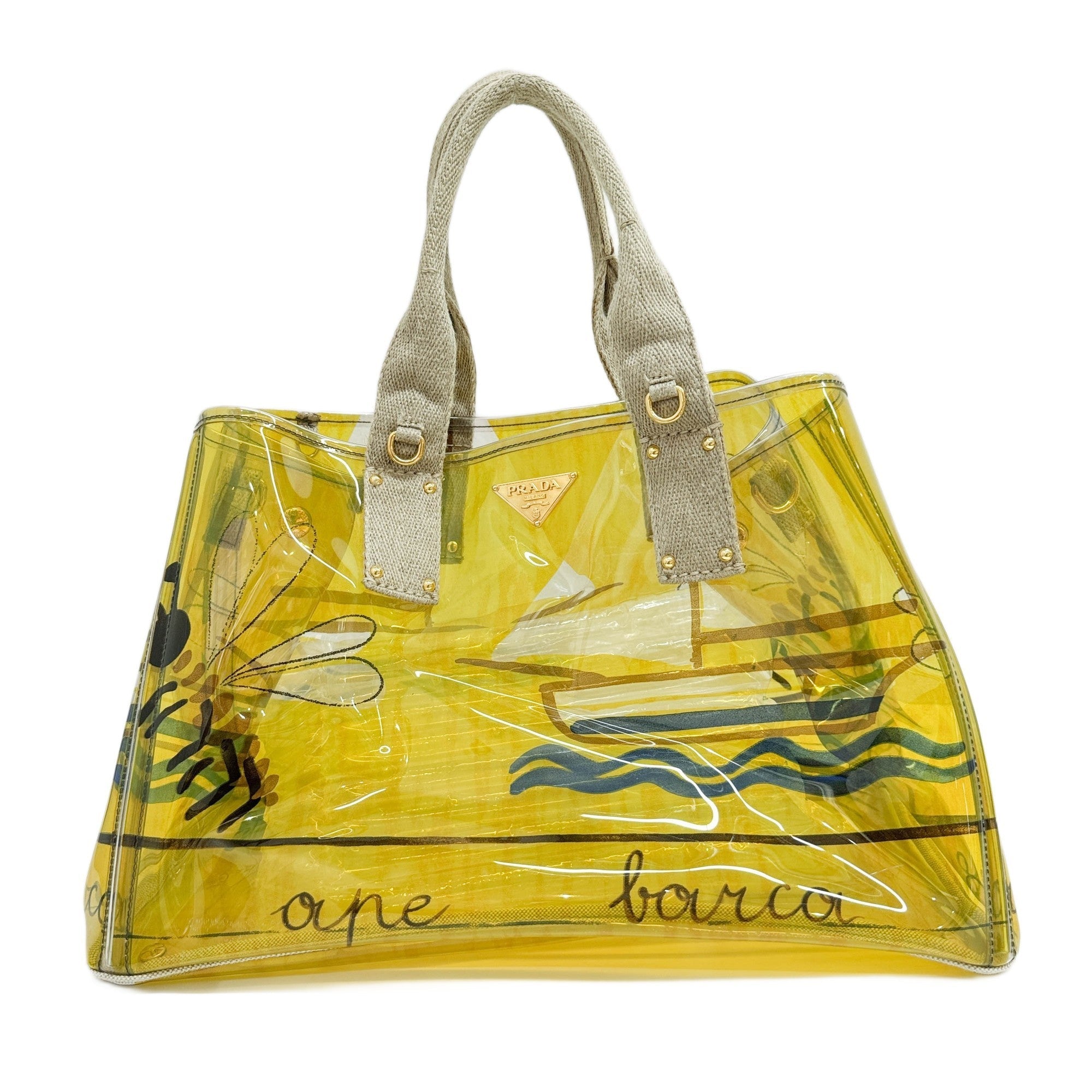 Bee & Sailboat Plexi Vinyl Yellow Two Way Bag