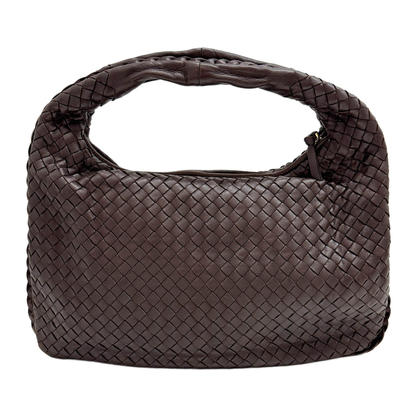 Intrecciato Brown Leather Shoulder Bag