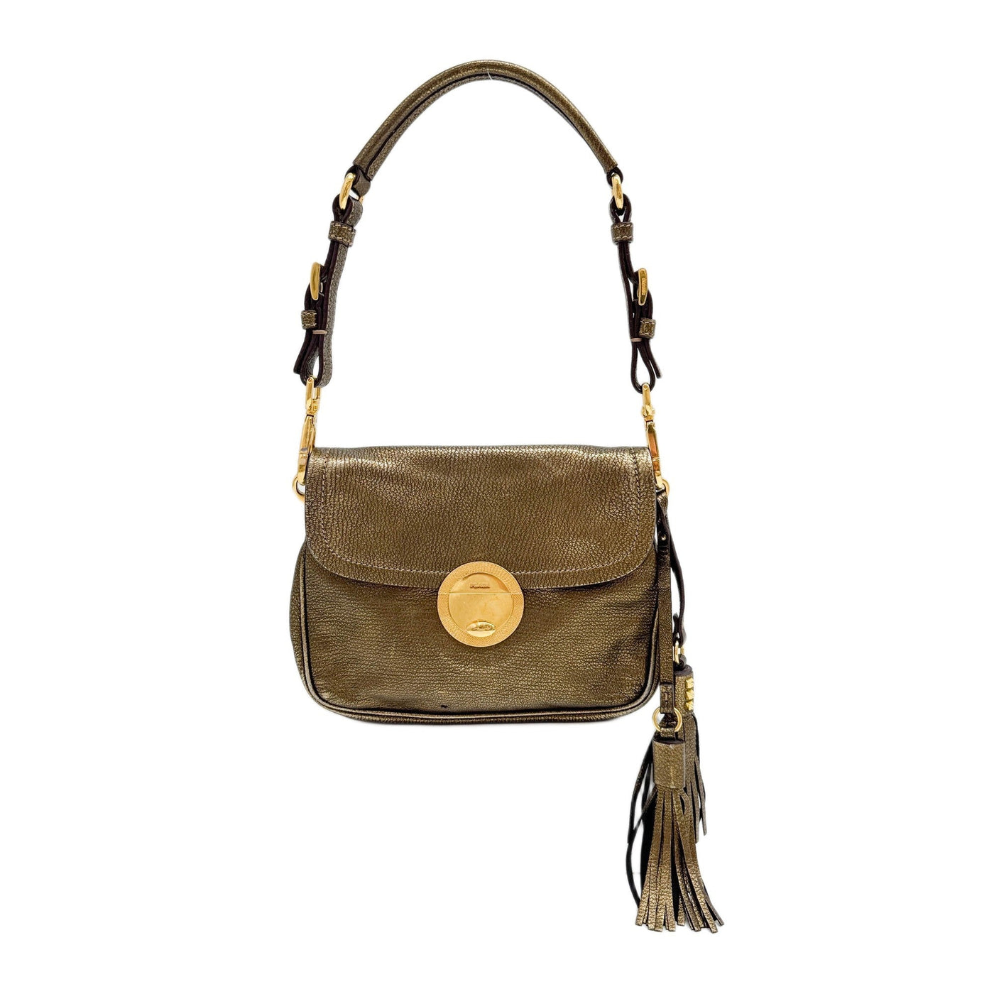 Metalic Gold Leather Shoulder Bag