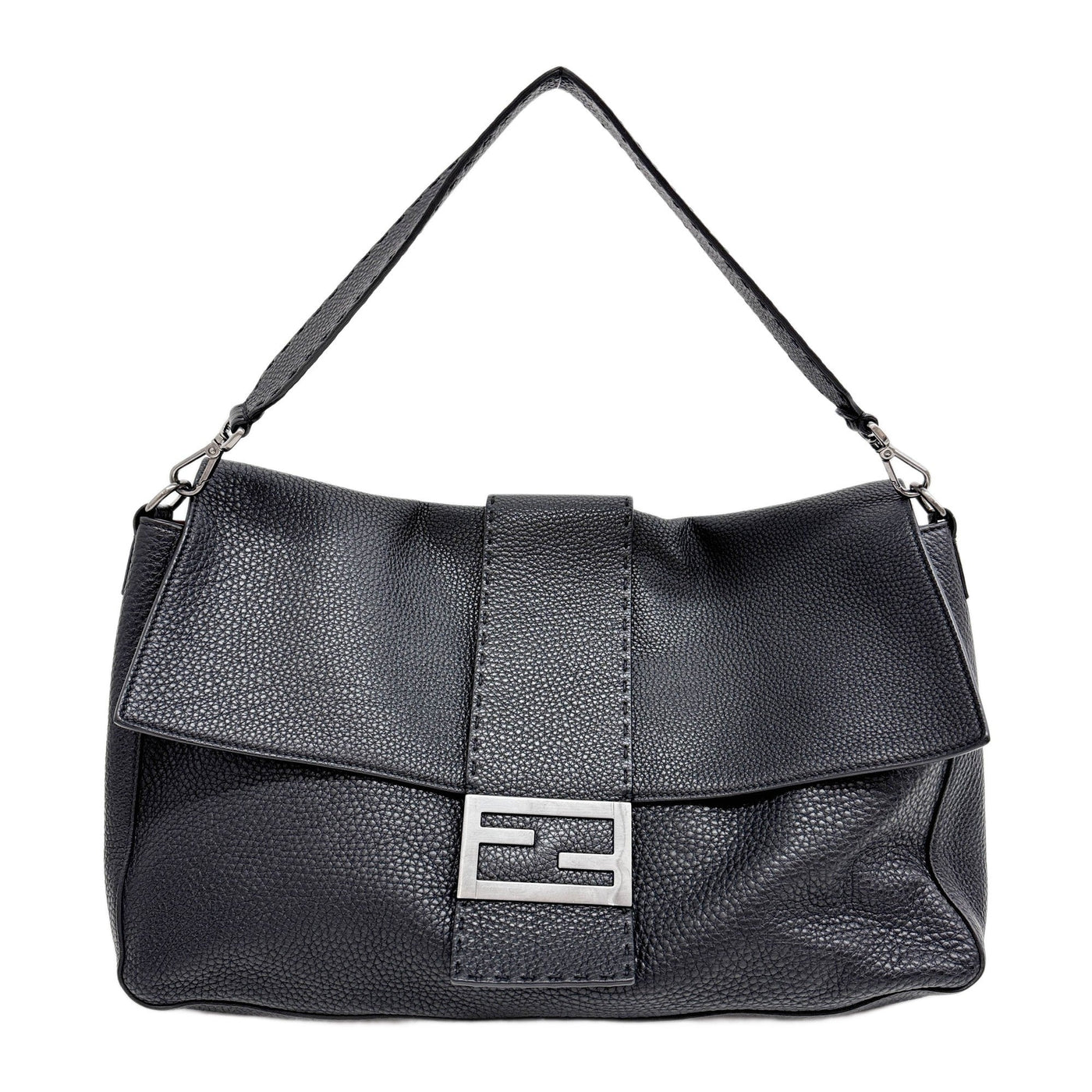 Maxi Messenger Selleria Black Leather Two Way Bag