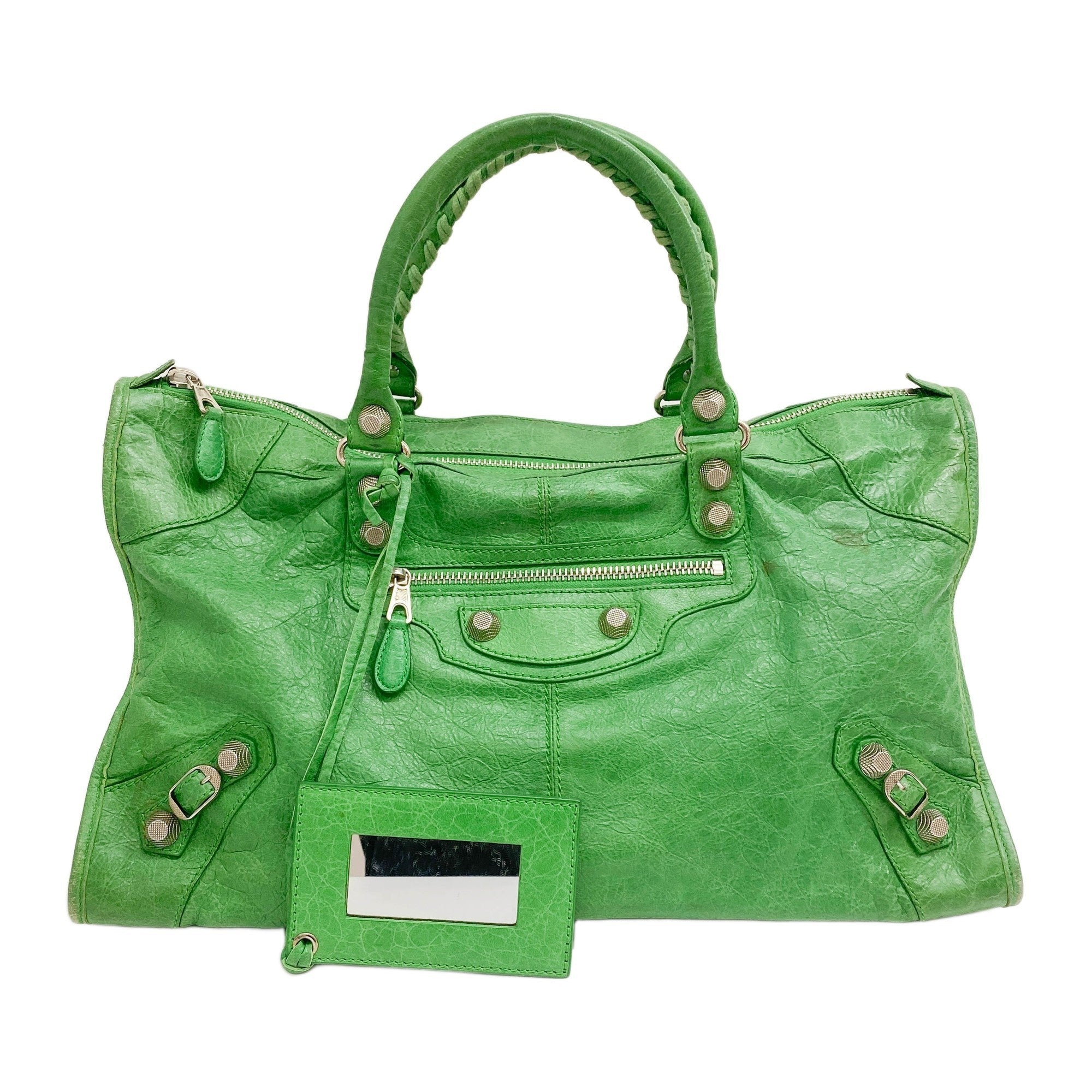 Part Time Green Leather Shoulder Bag
