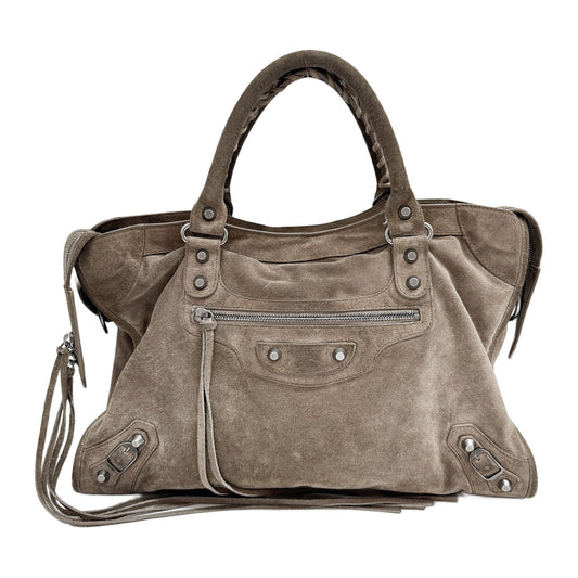 The City Brown Suede Two Way Bag