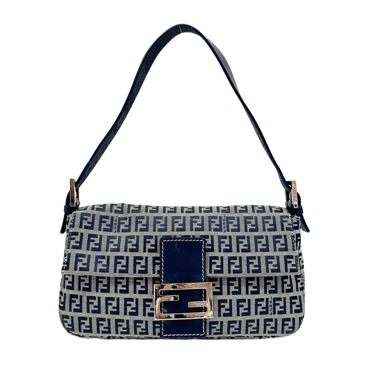 Baguette Blue Zucchino Canvas Shoulder Bag
