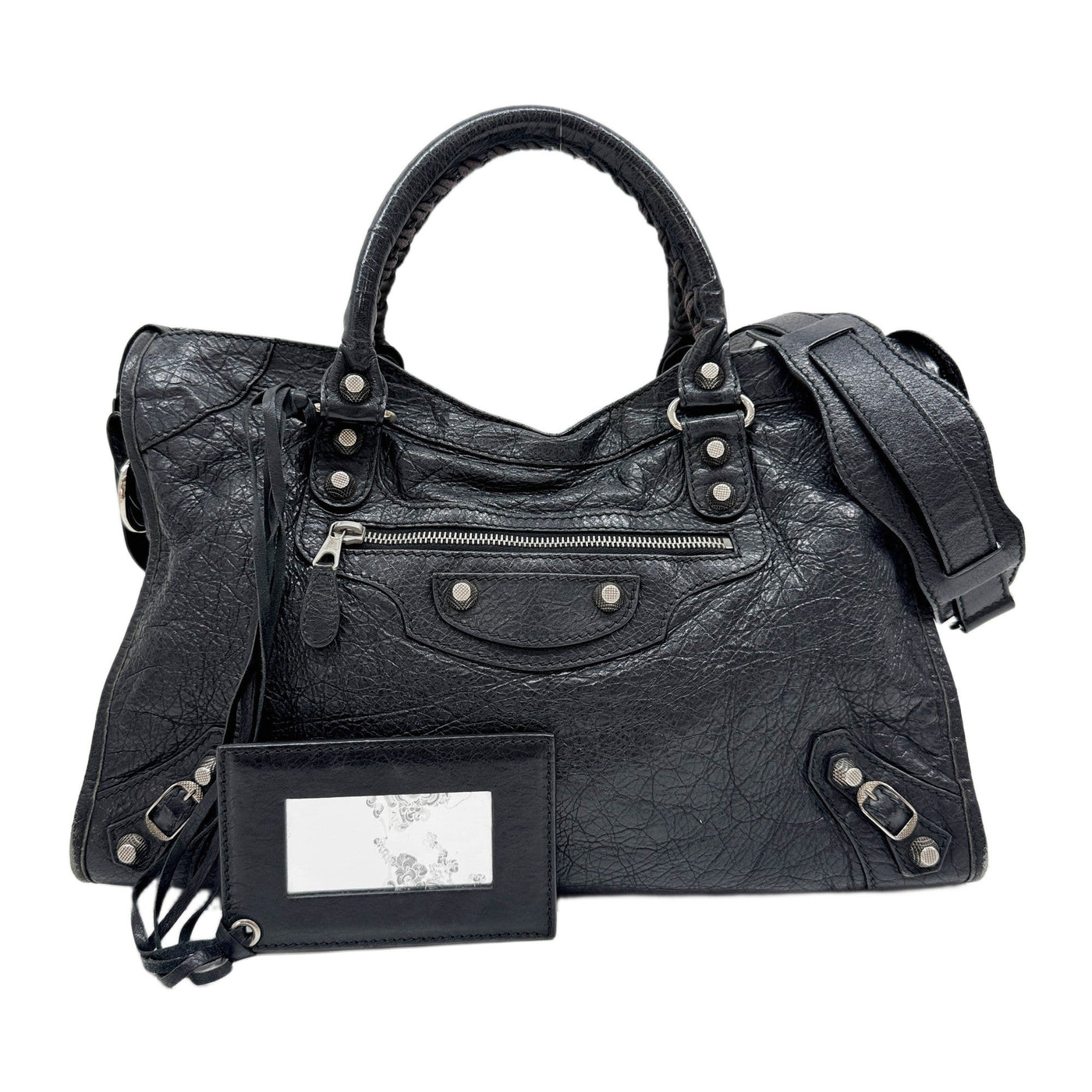 The City Black Leather Two Way Bag