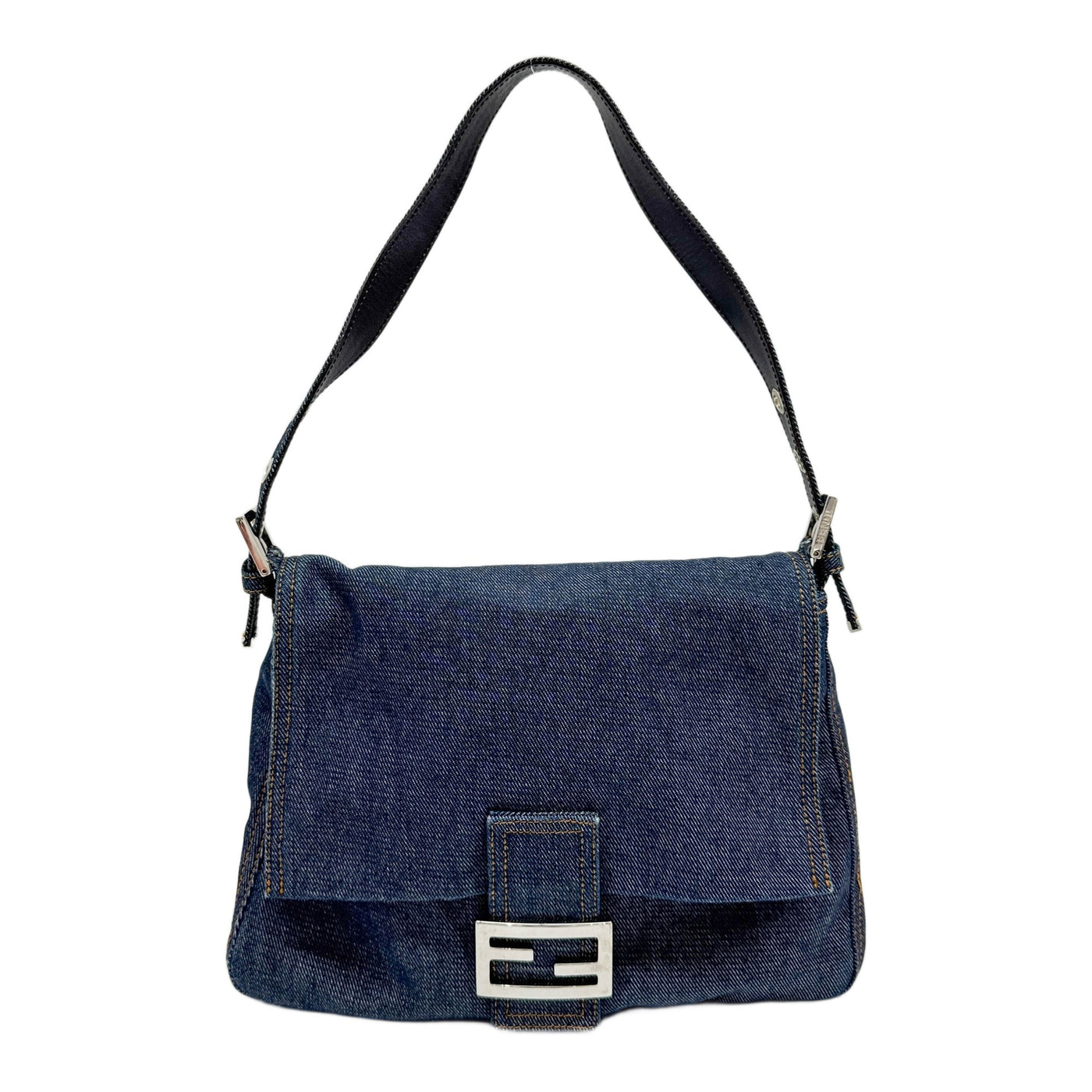Mamma Baguette Navy Denim Shoulder Bag
