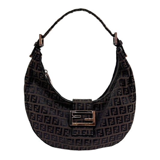 Croissant Brown Zucca Canvas Shoulder Bag