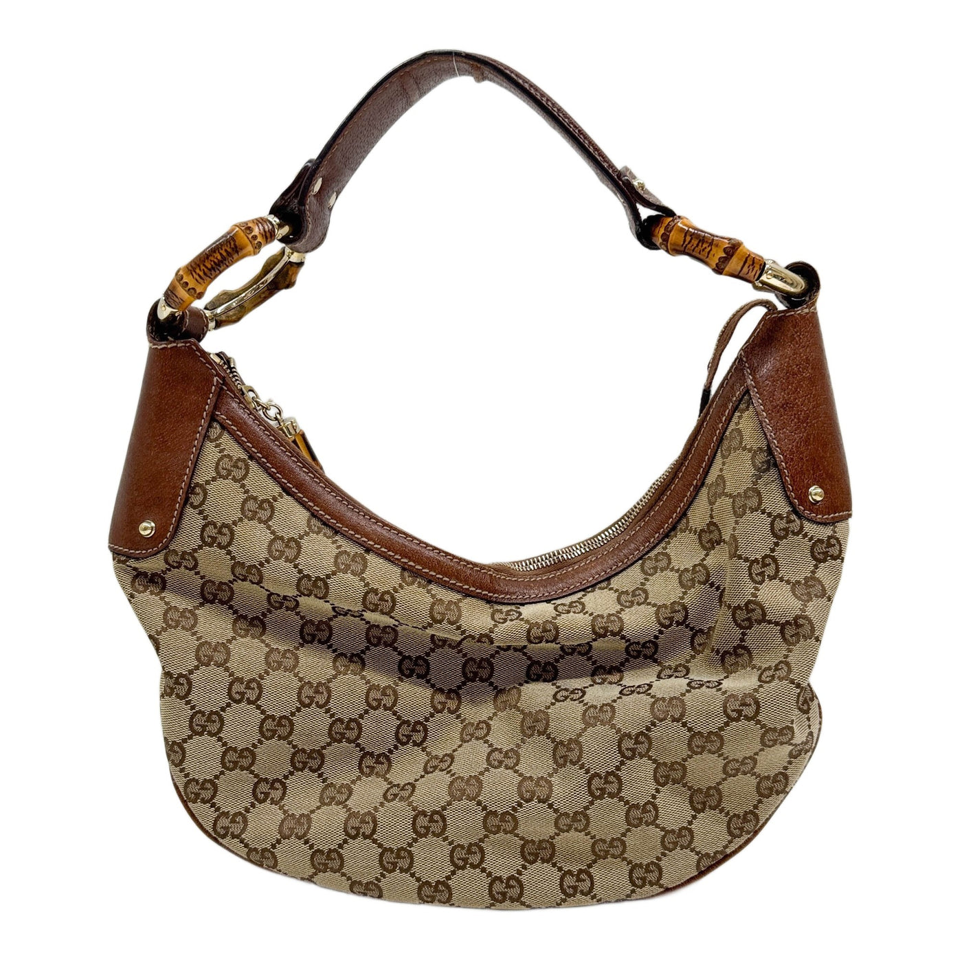 Bamboo Ring Brown GG Canvas Hand Bag