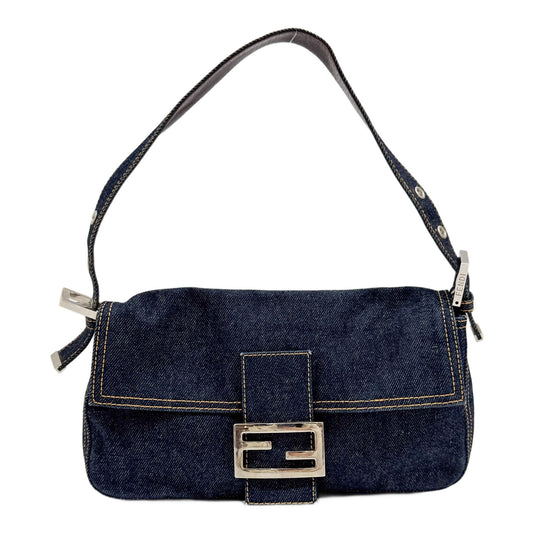 Baguette Blue Denim Shoulder Bag