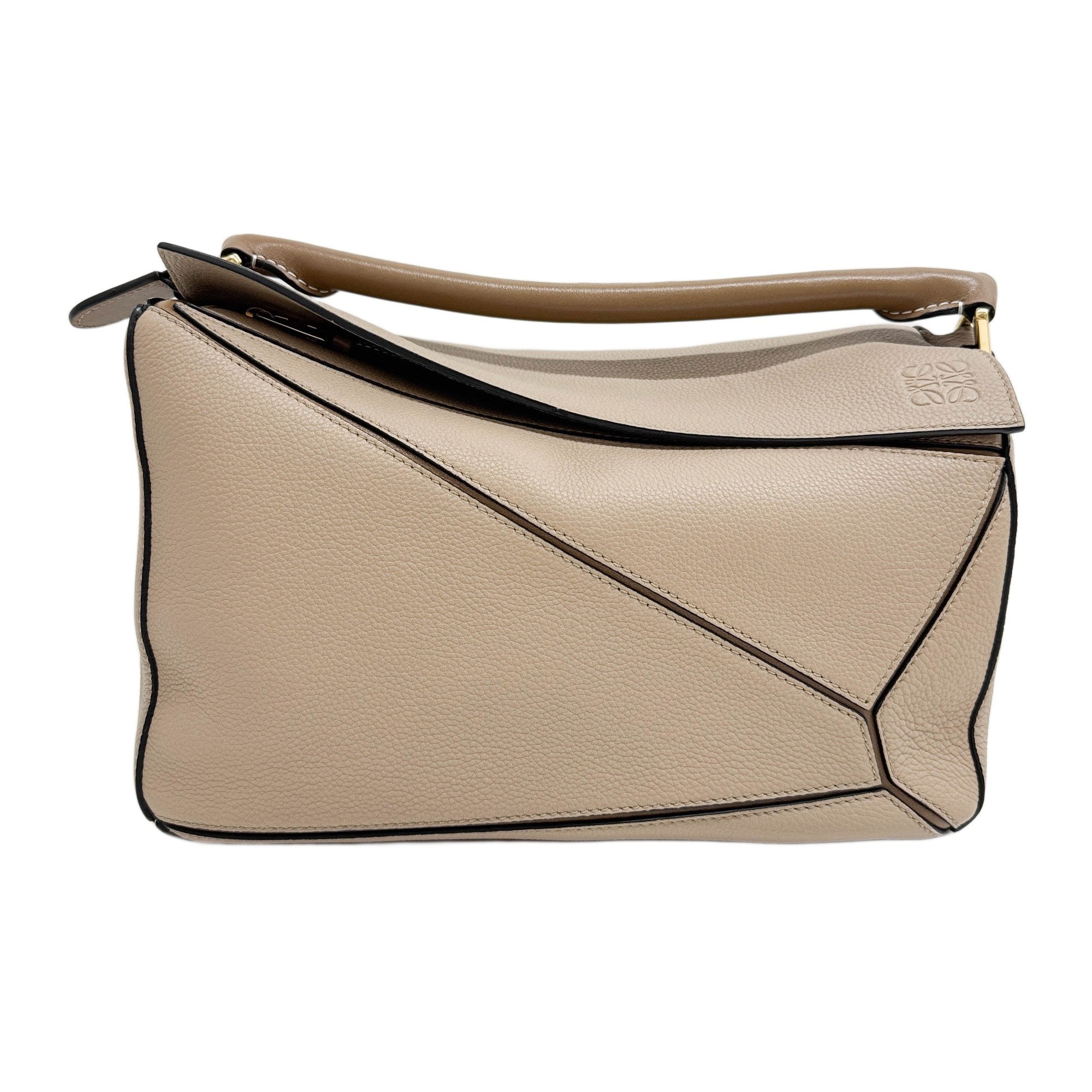 Puzzle Brown Leather Hand Bag