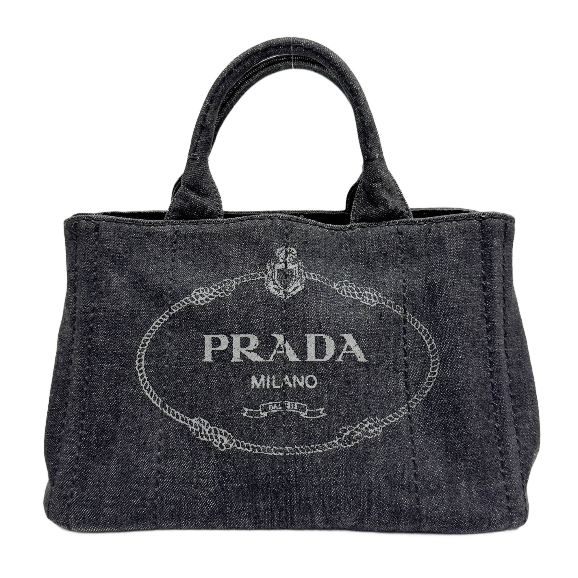 Mini Canapa Charcoal Grey Denim Tote Bag