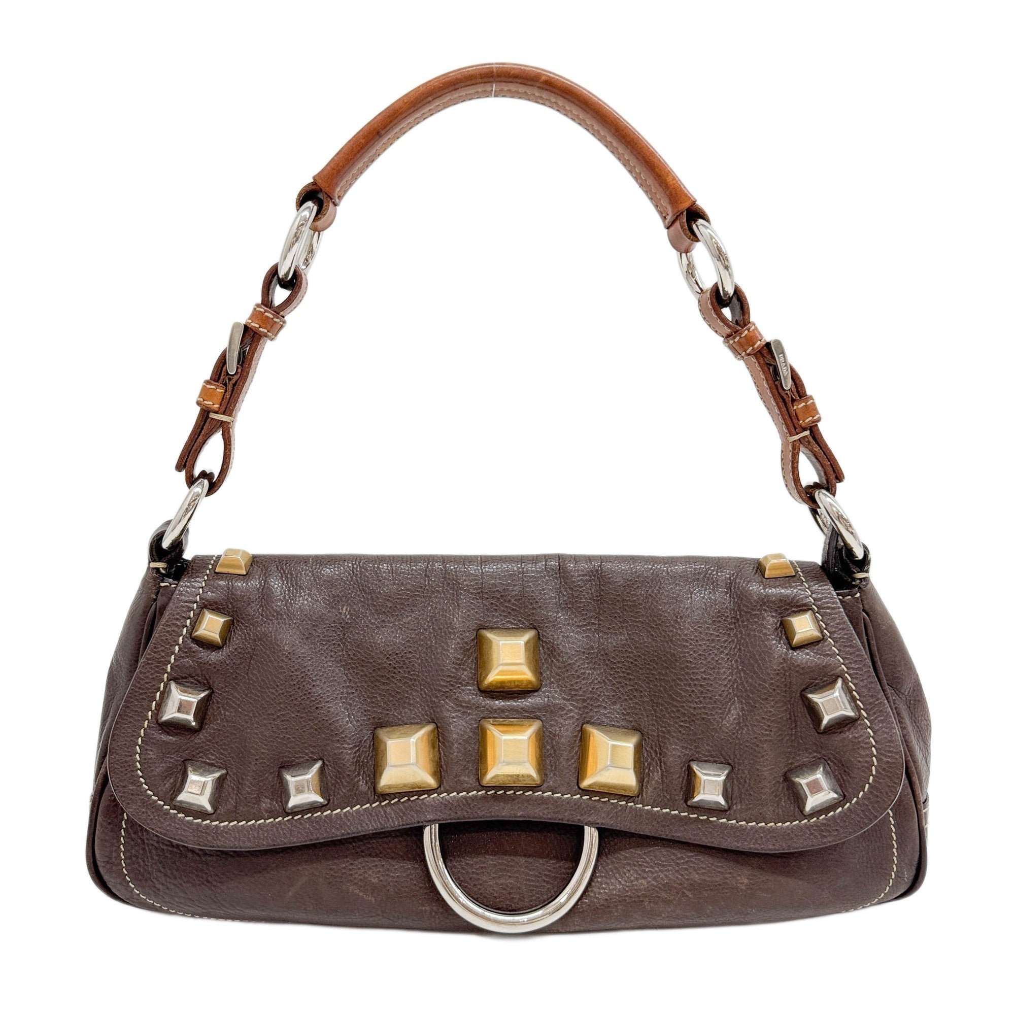 Studds Brown Leather Shoulder Bag