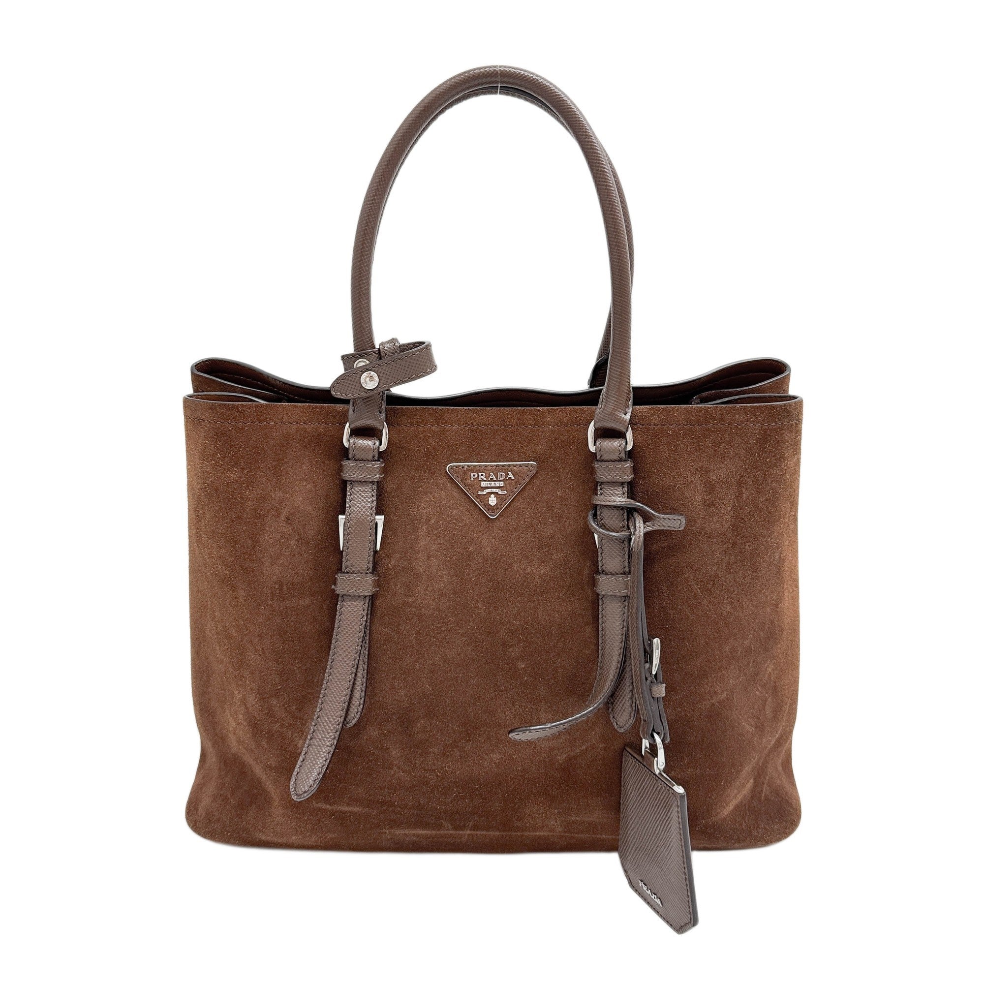 Brown Suede Tote Two Way Bag