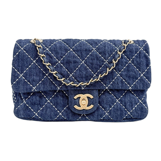 Classic Flap 2019 Matelasse Blue Denim Shoulder Bag
