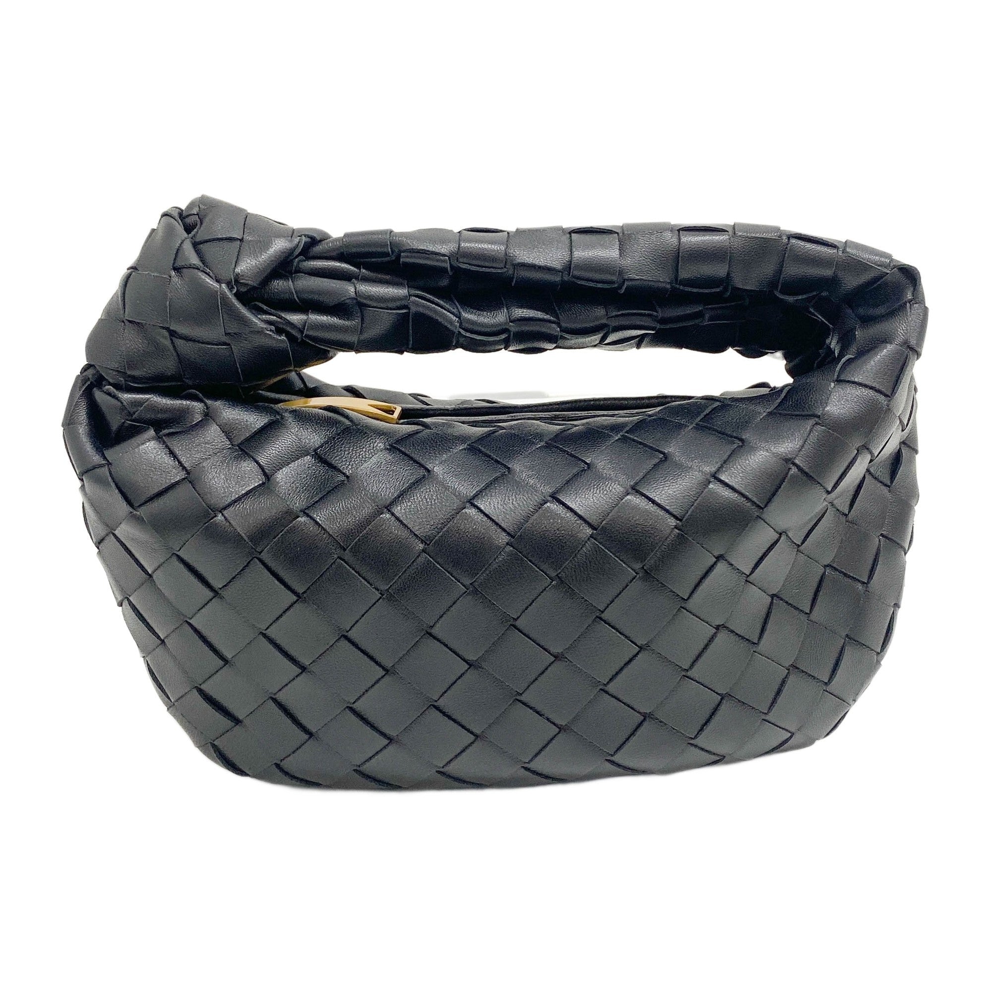 Mini Jodie Intrecciato Black Leather Hand Bag