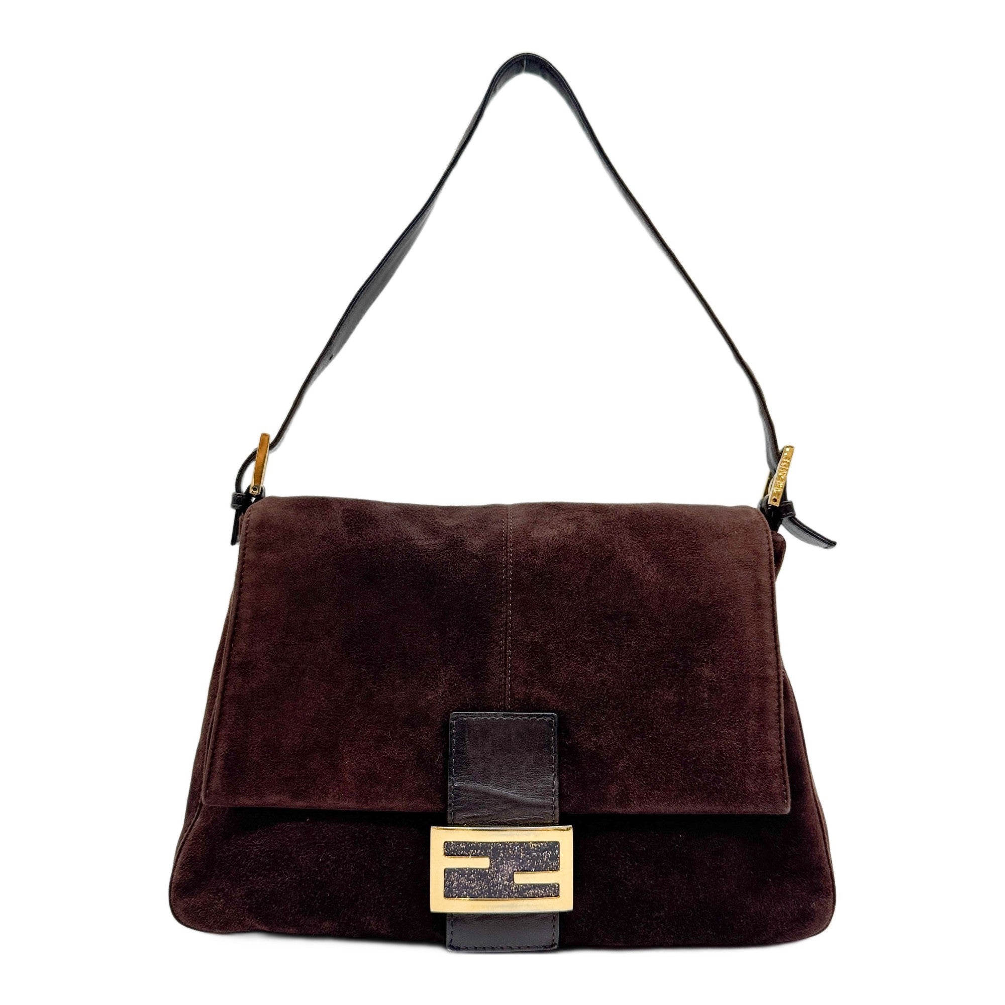 Mamma Baguette Brown Suede Shoulder Bag