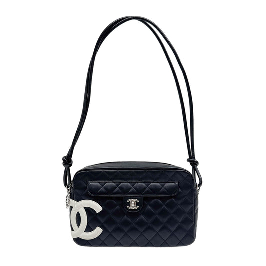 Cambon 2004-2005 Matelasse Black Leather Shoulder Bag