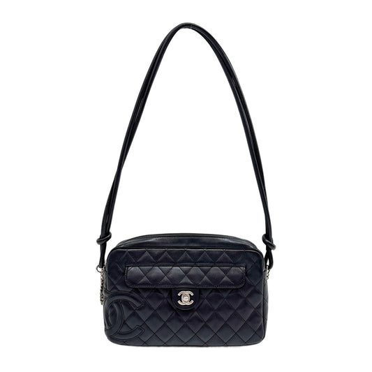 Cambon 2004-2005 Matelasse Black Leather Shoulder Bag
