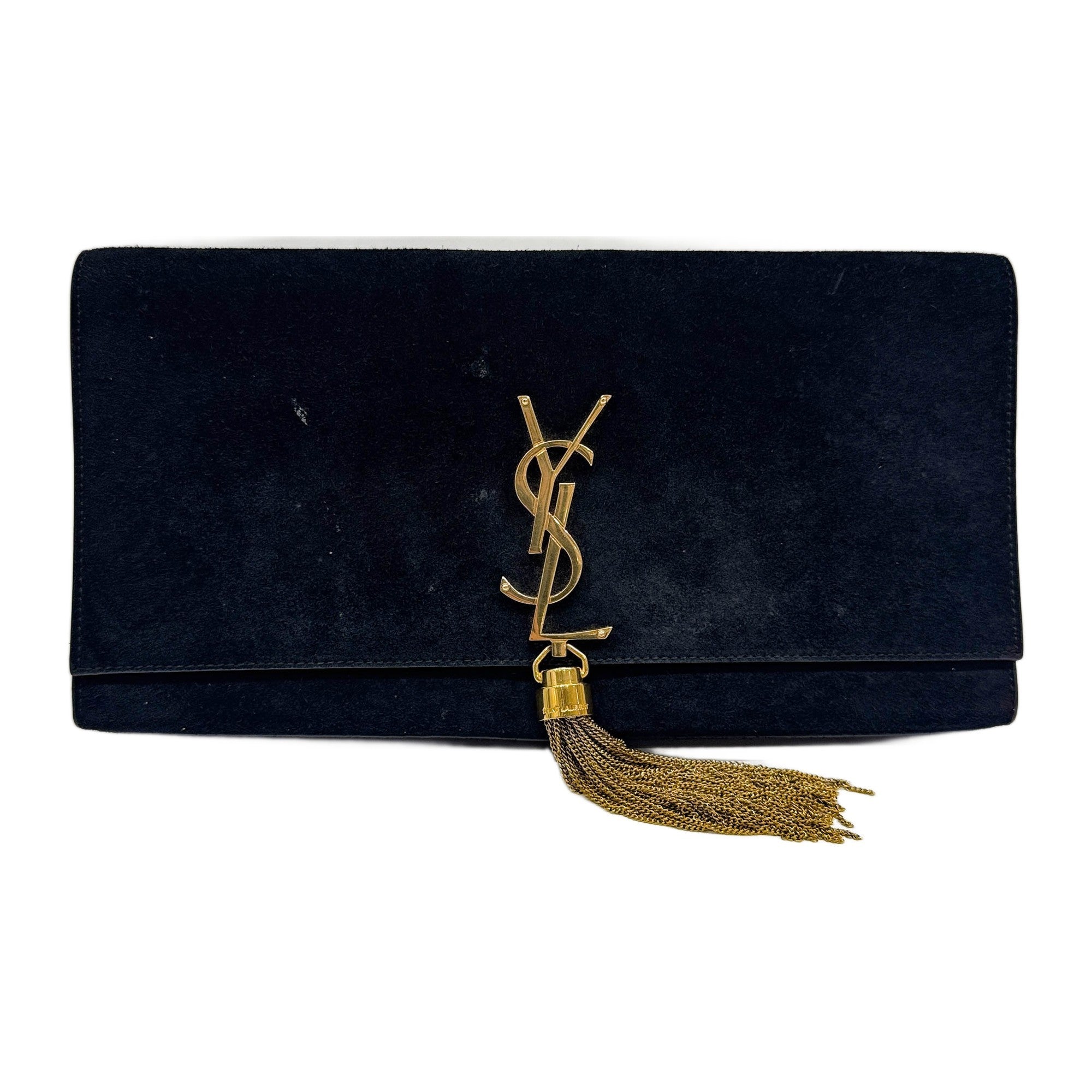 Kate Black Suede Clutch Bag