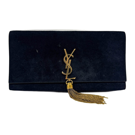 Kate Black Suede Clutch Bag
