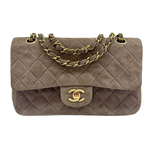 Small Classic Double Flap 1994-1996 Matelasse Brown Suede Shoulder Bag