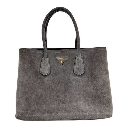 Double Scamosciato Grey Suede Two Way Tote Bag