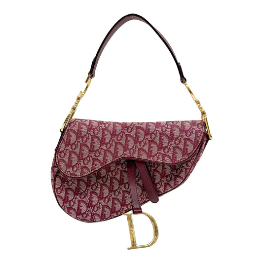 Saddle Bordeaux Red Trotter Canvas Shoulder Bag