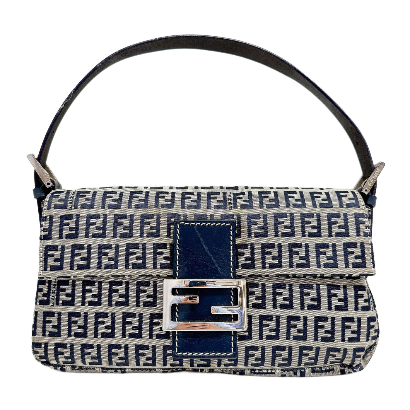 Baguette Blue Zucchino Canvas Shoulder Bag