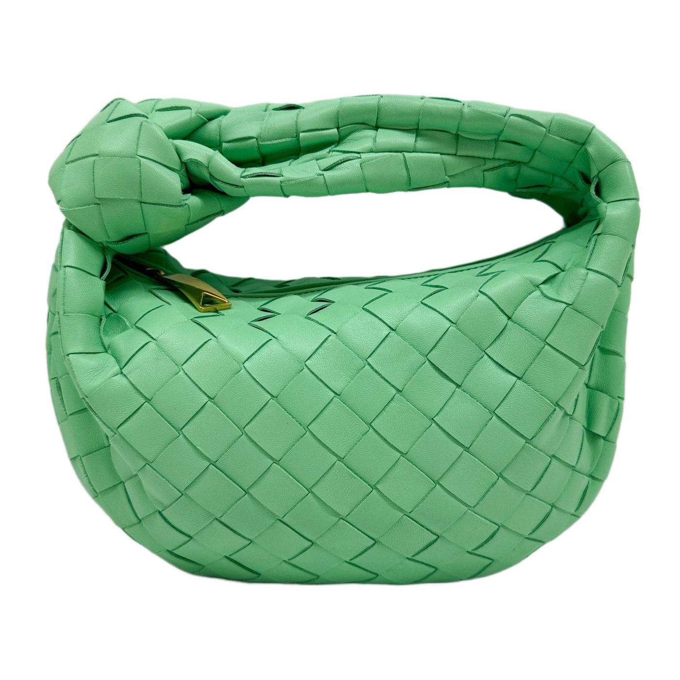 Mini Jodie Intrecciato Mint Green Leather Hand Bag