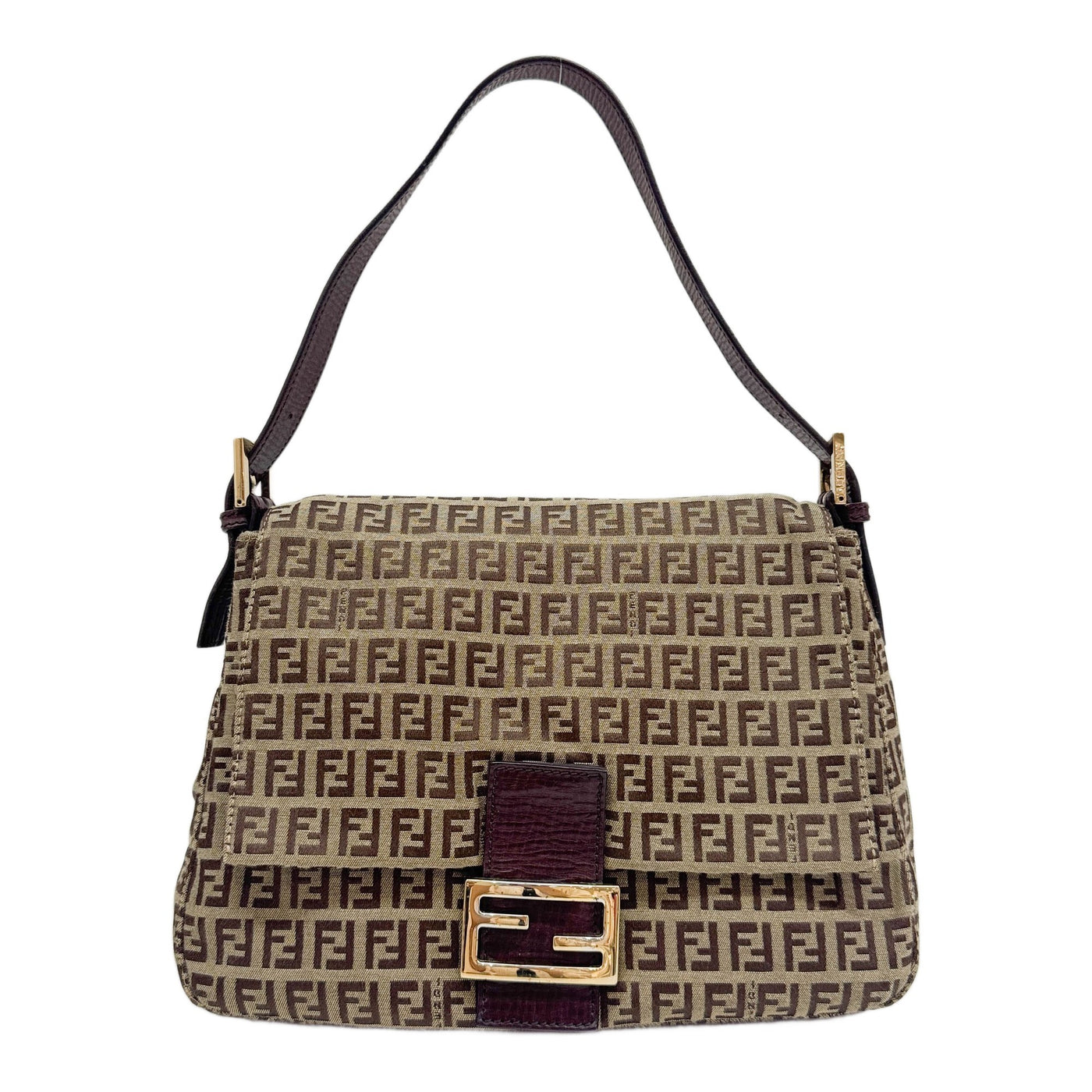 Mamma Baguette Brown Zucchino Canvas Shoulder Bag