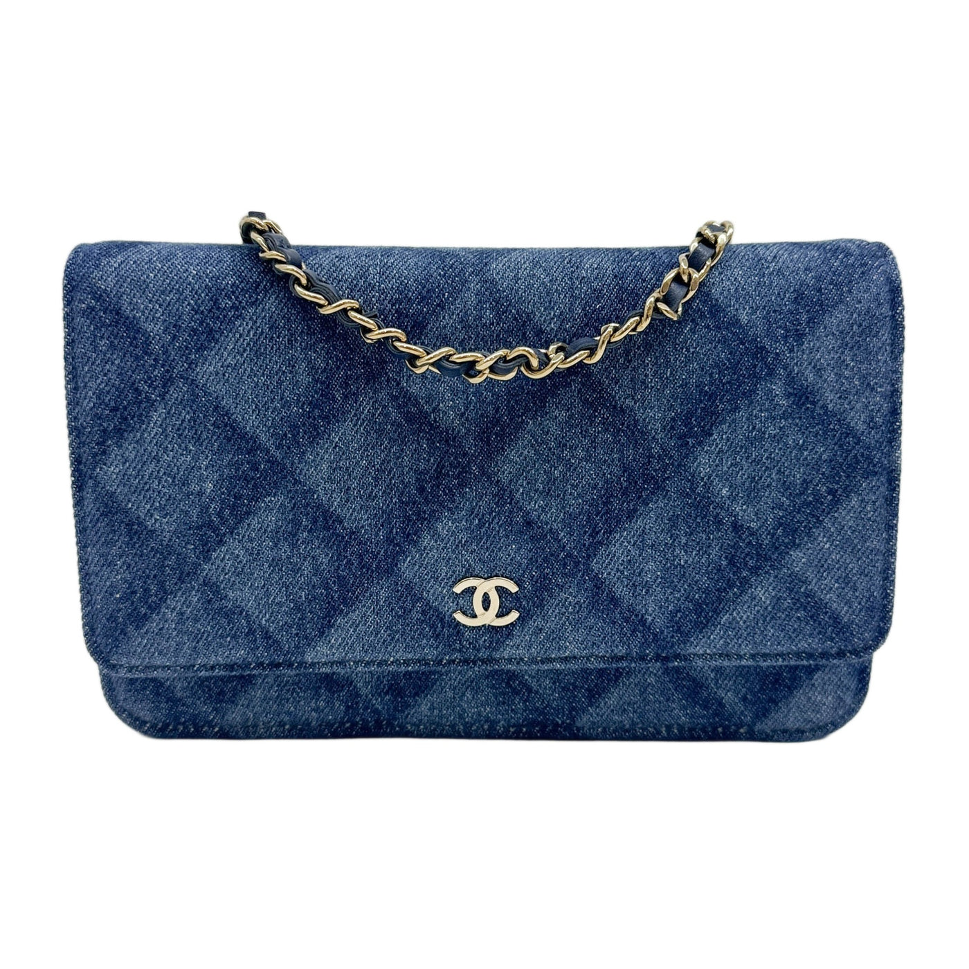 Wallet on Chain 2021- Blue Denim Chain Shoulder Bag